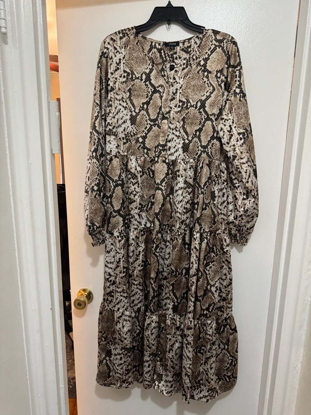 Episode Snake Print Tiered Midi Dress Size L